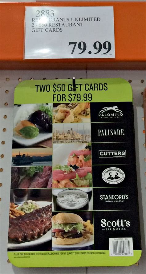 smart cards resturants deals|costco restaurant gift cards.